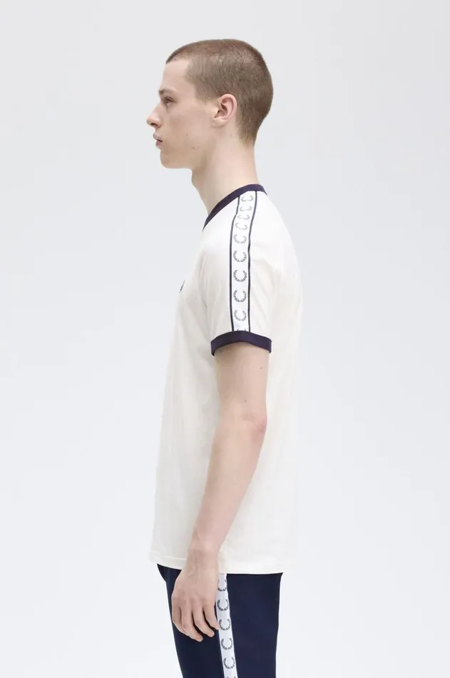 Men TShirts Fred Perry Taped Ringer TShirt Snow White