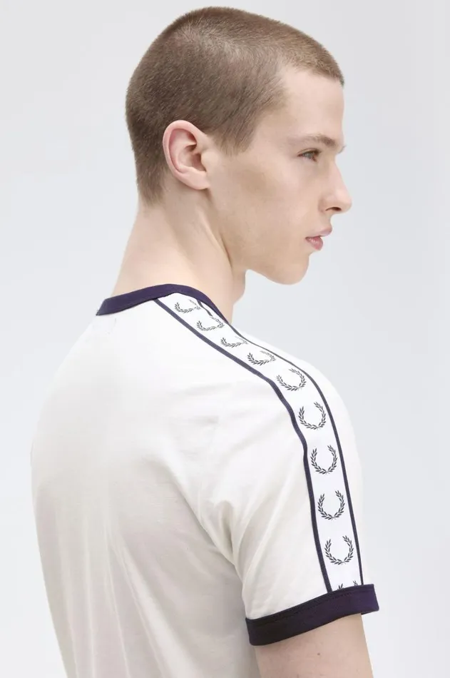 Men TShirts Fred Perry Taped Ringer TShirt Snow White