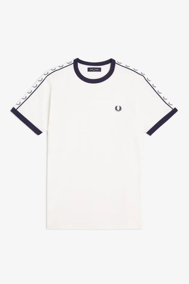 Men TShirts Fred Perry Taped Ringer TShirt Snow White