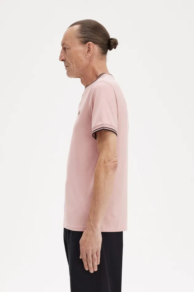 Men TShirts Fred Perry Twin Tipped TShirt Dusty Rose Pinkblack
