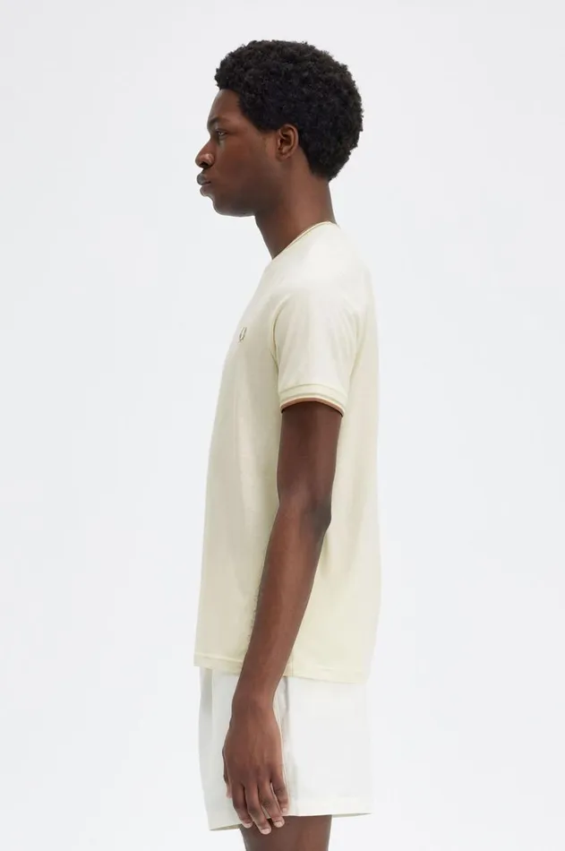 Men TShirts Fred Perry Twin Tipped TShirt Ecruoatmealwarm Stone