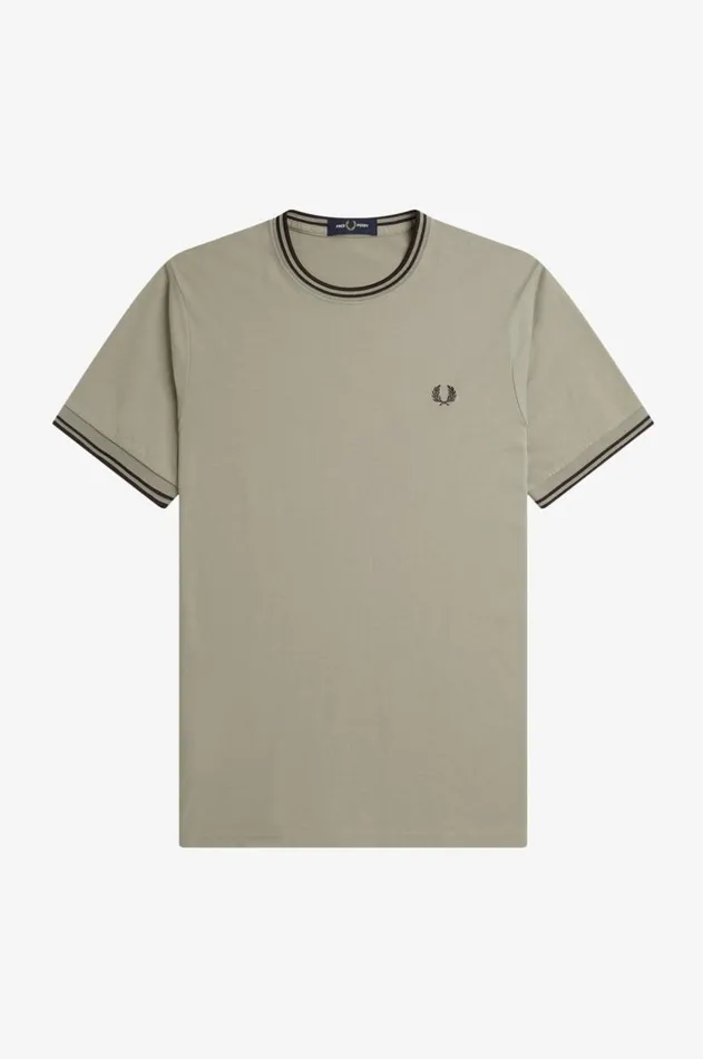 Men TShirts Fred Perry Twin Tipped TShirt Warm Greycarrington Brick