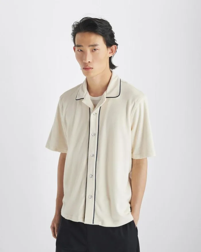 Men TShirts Rag 038 Bone Avery Toweling Shirt Ivory