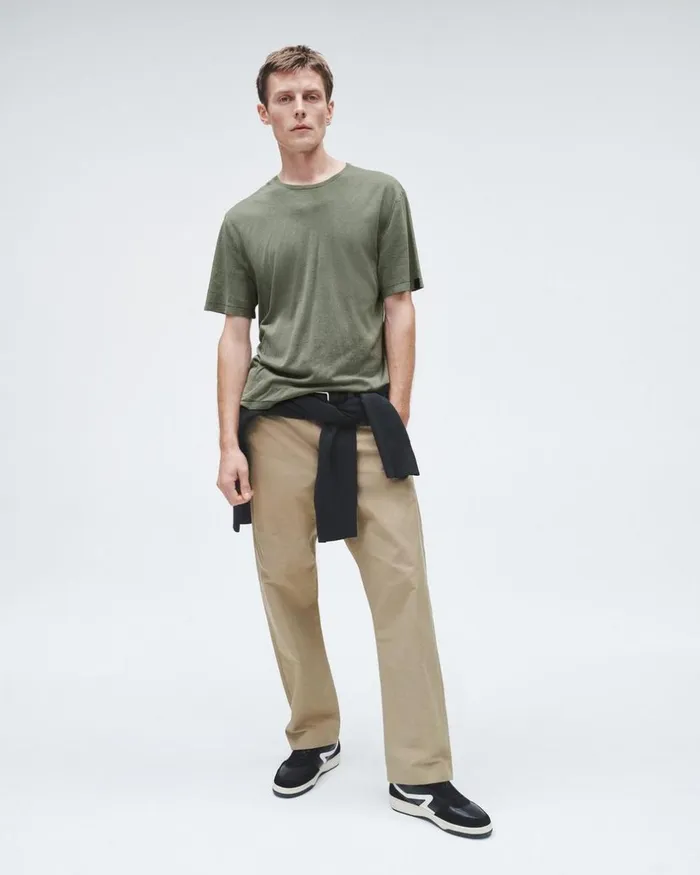 Men TShirts Rag 038 Bone Banks Double Faced Short Sleeve Tee Lichen