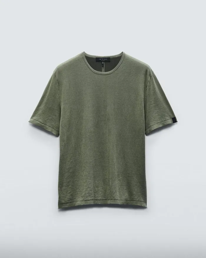 Men TShirts Rag 038 Bone Banks Double Faced Short Sleeve Tee Lichen