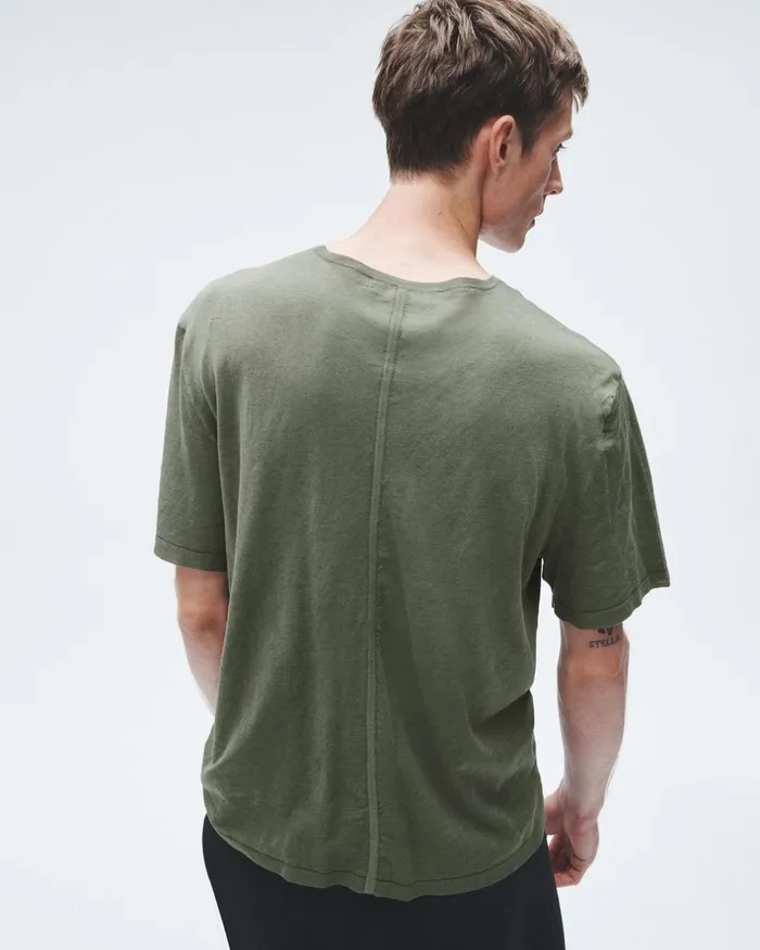 Men TShirts Rag 038 Bone Banks Double Faced Short Sleeve Tee Lichen