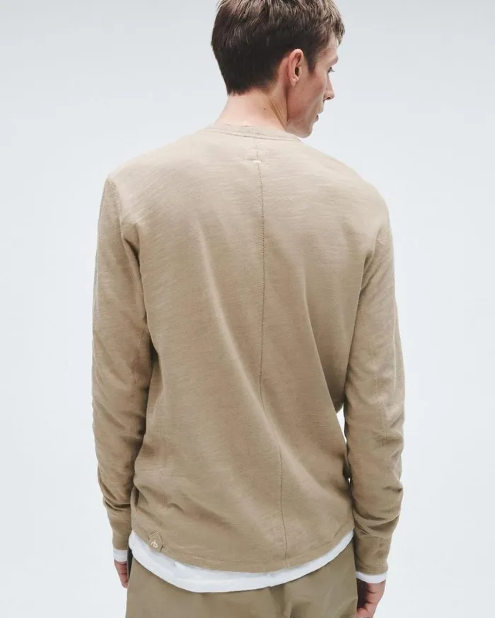Men TShirts Rag 038 Bone Classic Flame Henley Taupe