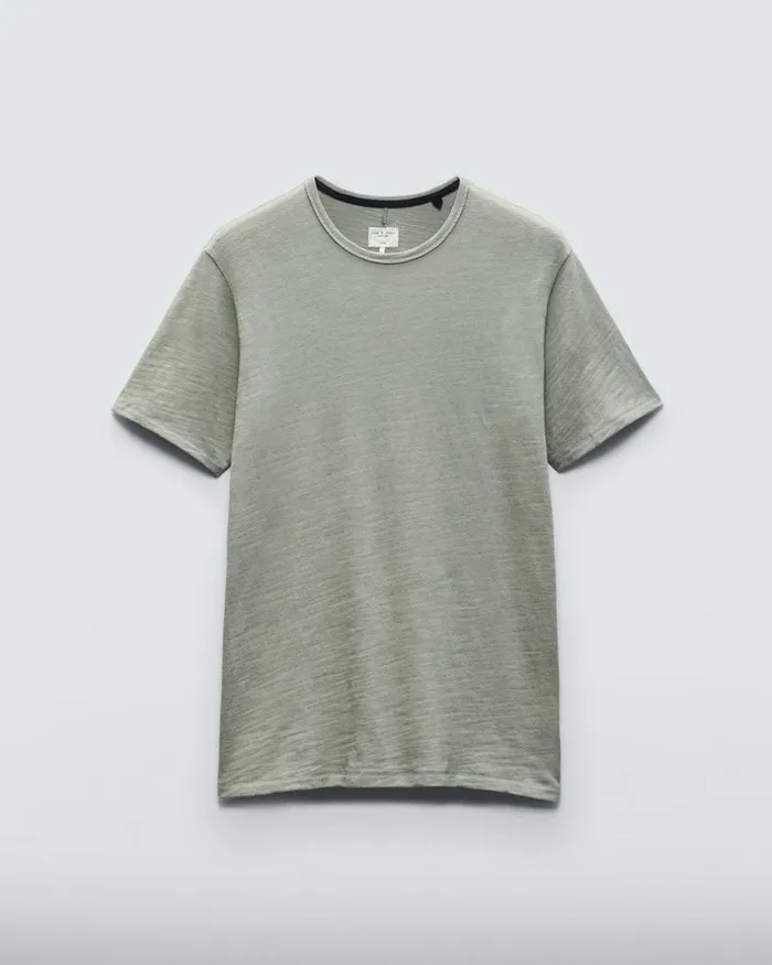 Men TShirts Rag 038 Bone Classic Flame Tee Dark Mint