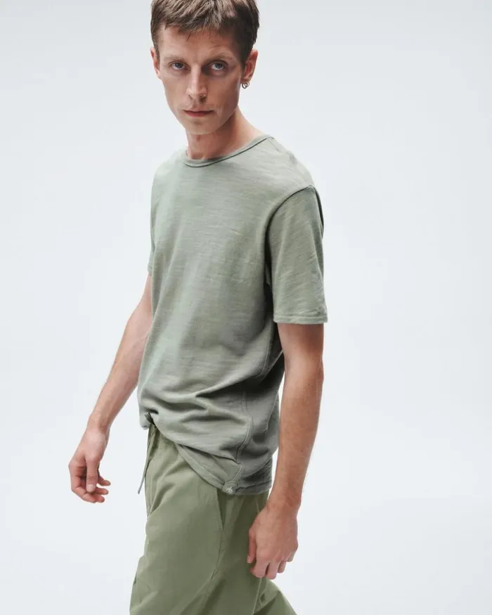 Men TShirts Rag 038 Bone Classic Flame Tee Dark Mint