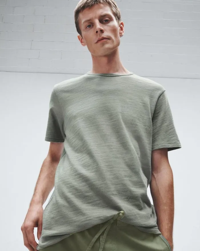 Men TShirts Rag 038 Bone Classic Flame Tee Dark Mint