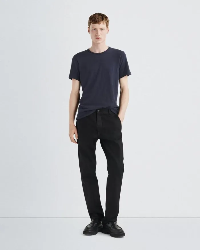 Men TShirts Rag 038 Bone Classic Flame Tee Deep Navy