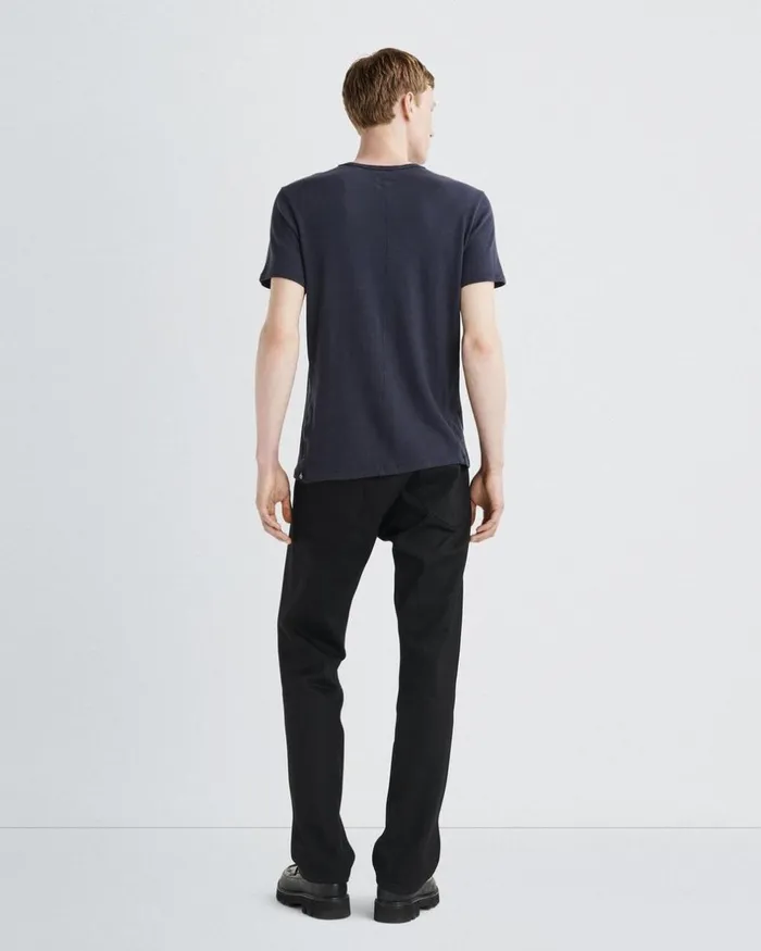 Men TShirts Rag 038 Bone Classic Flame Tee Deep Navy