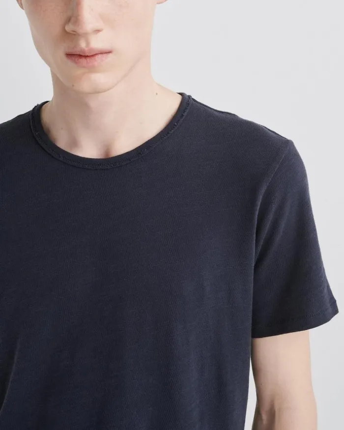 Men TShirts Rag 038 Bone Classic Flame Tee Deep Navy