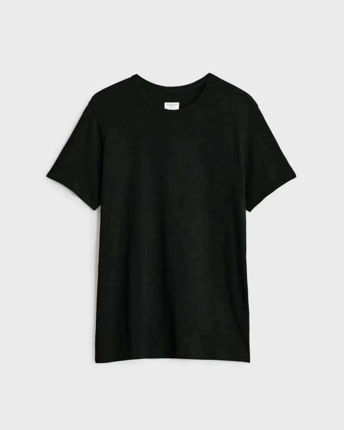Men TShirts Rag 038 Bone Classic Flame Tee Jet Black