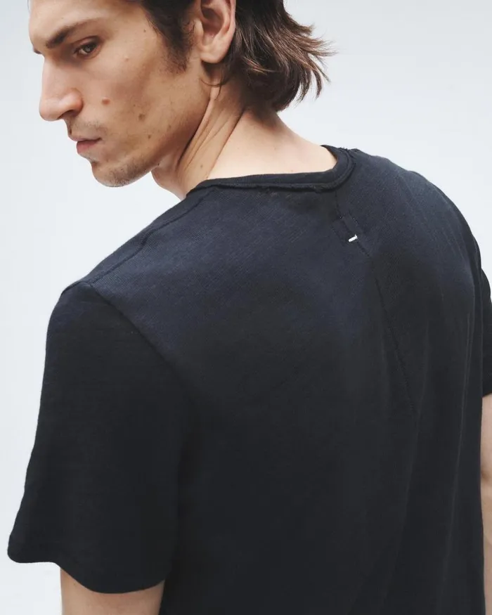 Men TShirts Rag 038 Bone Classic Flame Tee Jet Black