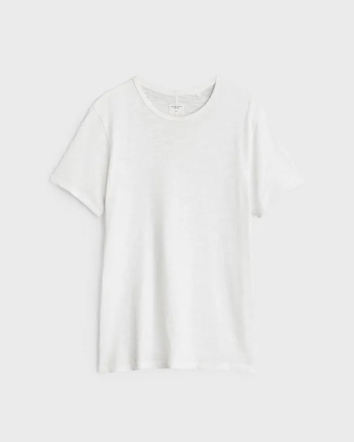 Men TShirts Rag 038 Bone Classic Flame Tee White