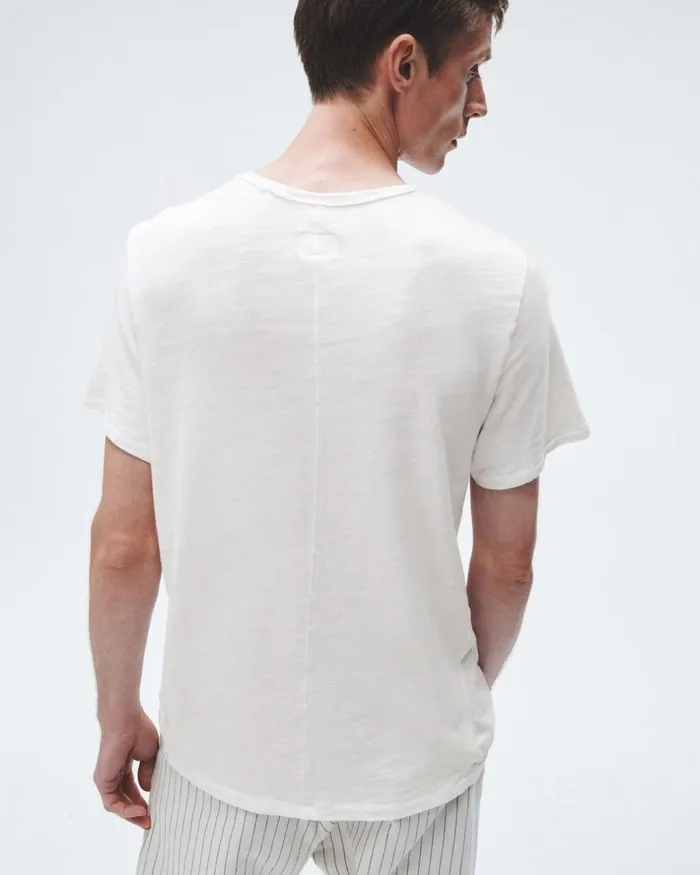 Men TShirts Rag 038 Bone Classic Flame Tee White