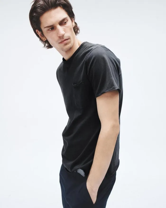 Men TShirts Rag 038 Bone Miles Principal Jersey Tee Dark Grey