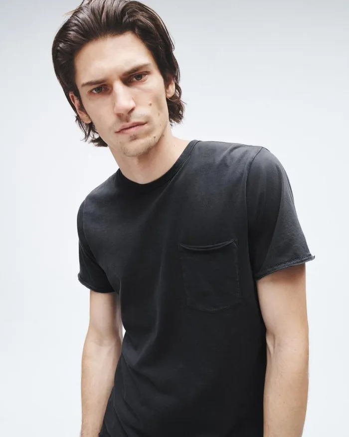 Men TShirts Rag 038 Bone Miles Principal Jersey Tee Dark Grey