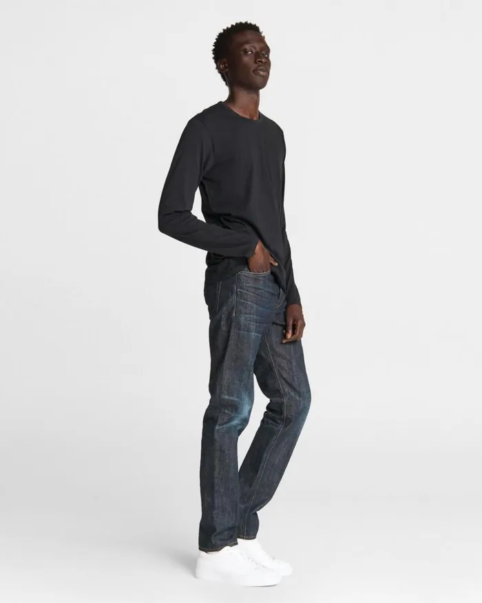 Men TShirts Rag 038 Bone Pratt Principal Long Sleeve Tee Black