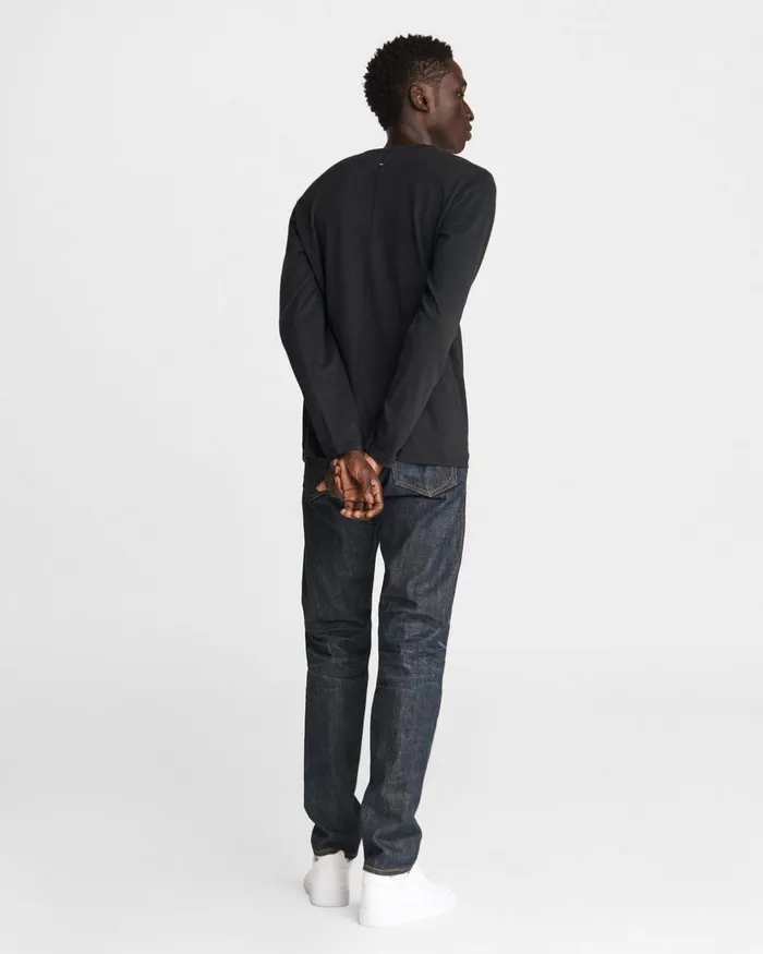 Men TShirts Rag 038 Bone Pratt Principal Long Sleeve Tee Black