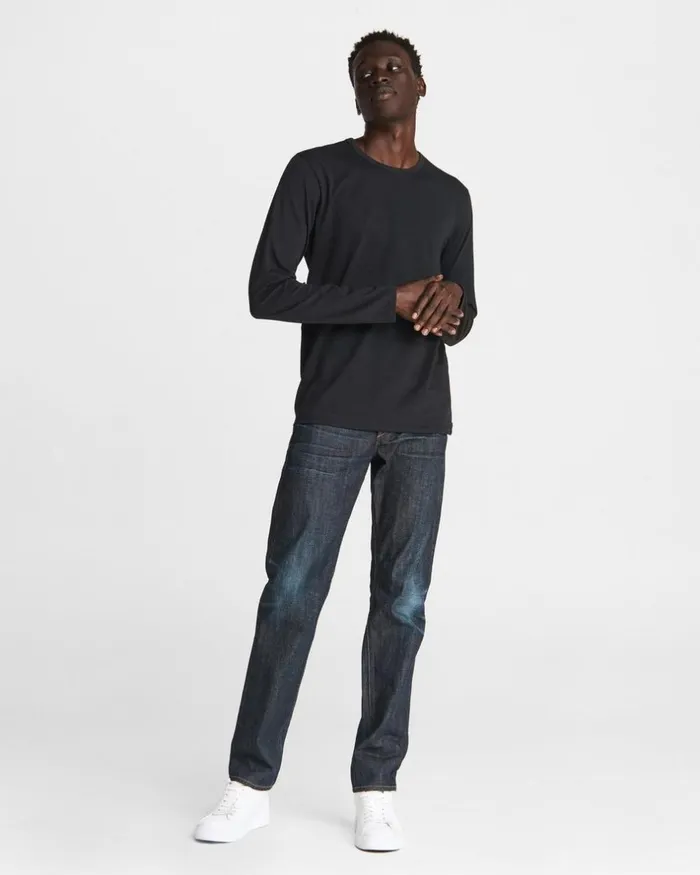 Men TShirts Rag 038 Bone Pratt Principal Long Sleeve Tee Black