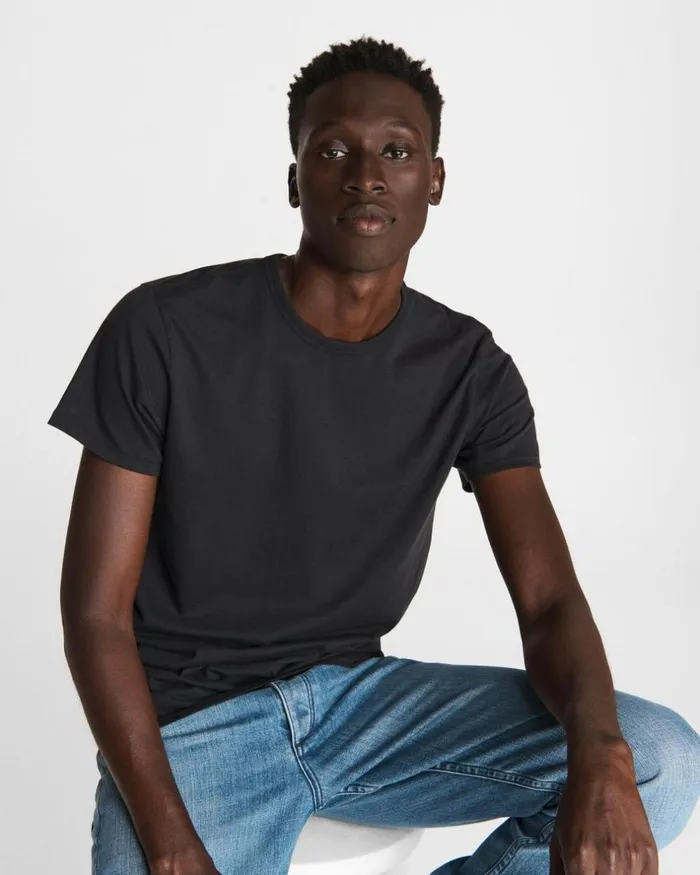Men TShirts Rag 038 Bone Pratt Principal Short Sleeve Tee Black