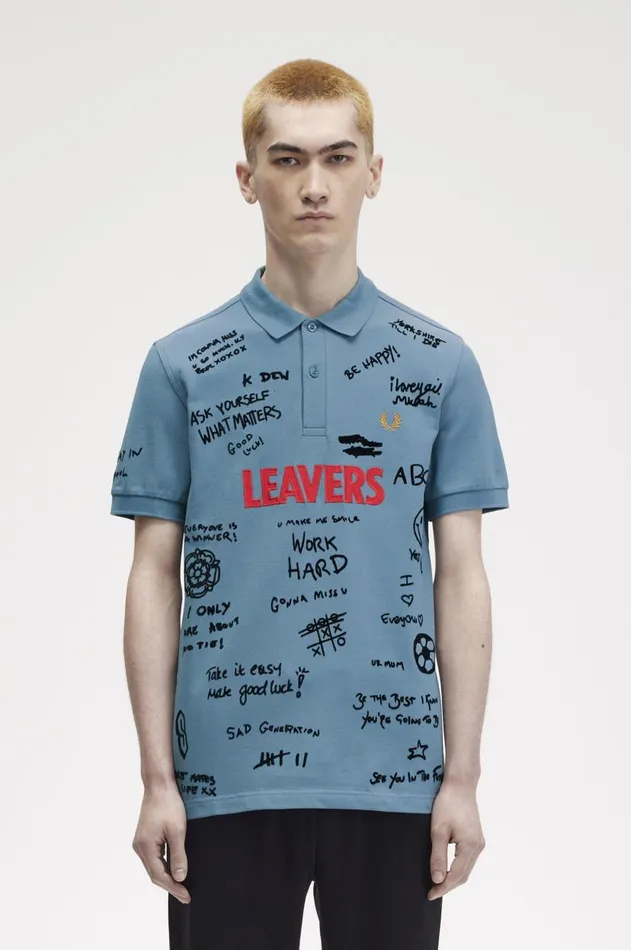 Men The Fred Perry Shirt Fred Perry Leavers Fred Perry Shirt Ash Blue