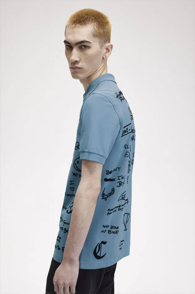 Men The Fred Perry Shirt Fred Perry Leavers Fred Perry Shirt Ash Blue