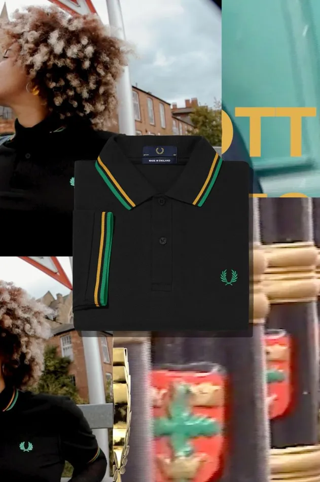 Men The Fred Perry Shirt Fred Perry M12 Blacknottingham Goldforest Green