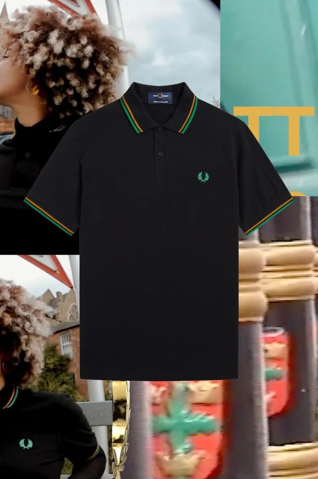 Men The Fred Perry Shirt Fred Perry M12 Blacknottingham Goldforest Green