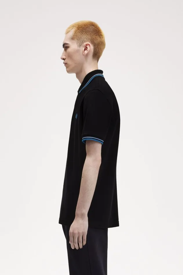 Men The Fred Perry Shirt Fred Perry M12 Blackskyrunaway Bay Ocean