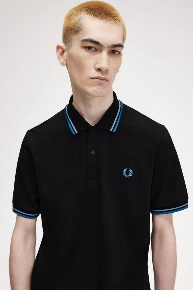 Men The Fred Perry Shirt Fred Perry M12 Blackskyrunaway Bay Ocean