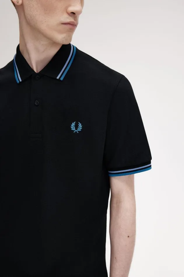 Men The Fred Perry Shirt Fred Perry M12 Blackskyrunaway Bay Ocean
