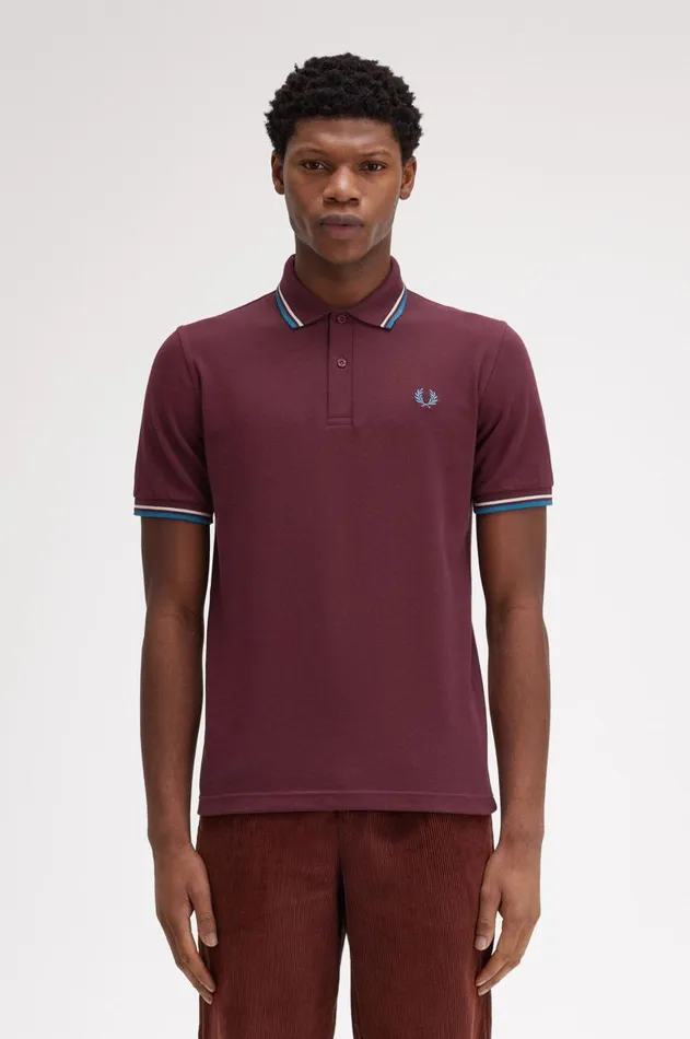 Men The Fred Perry Shirt Fred Perry M12 Oxbloodecrurunaway Bay Ocean