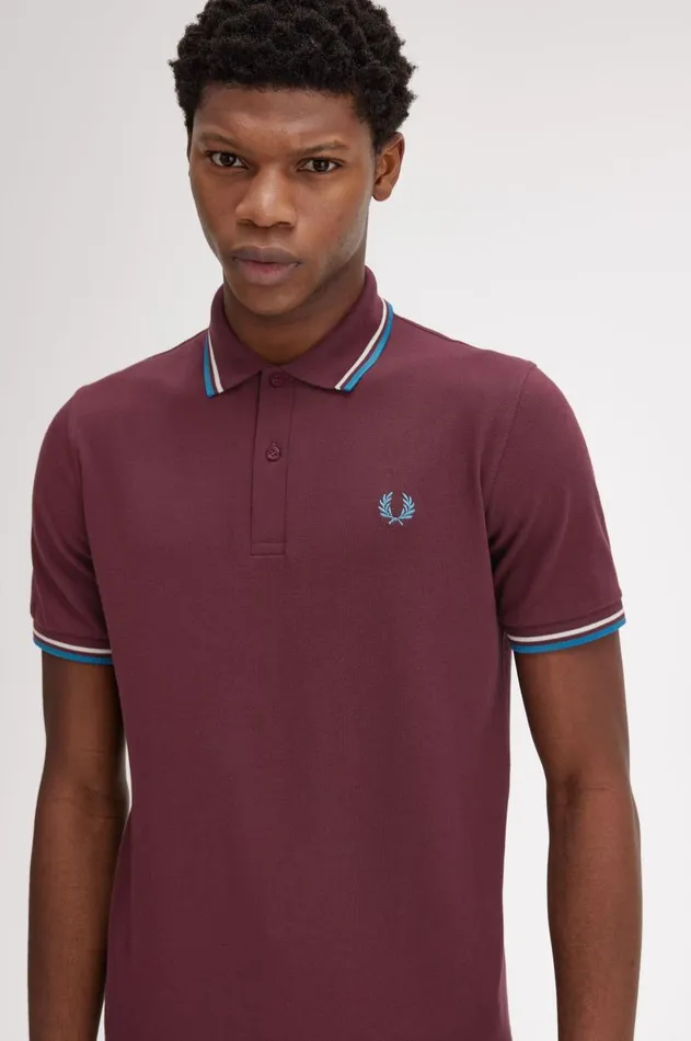 Men The Fred Perry Shirt Fred Perry M12 Oxbloodecrurunaway Bay Ocean