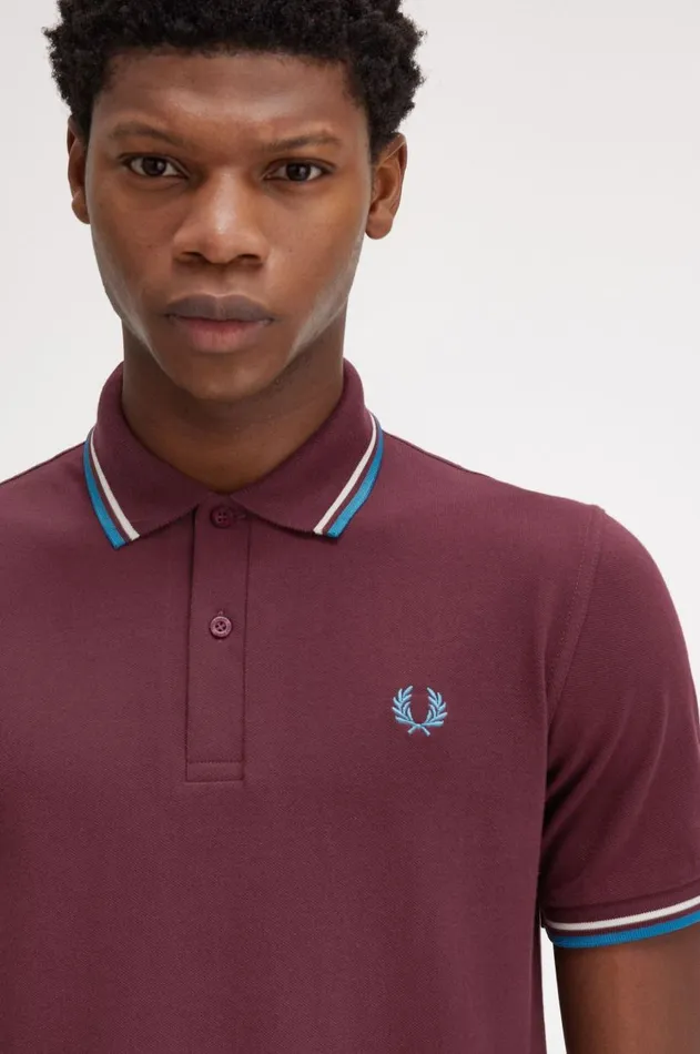 Men The Fred Perry Shirt Fred Perry M12 Oxbloodecrurunaway Bay Ocean