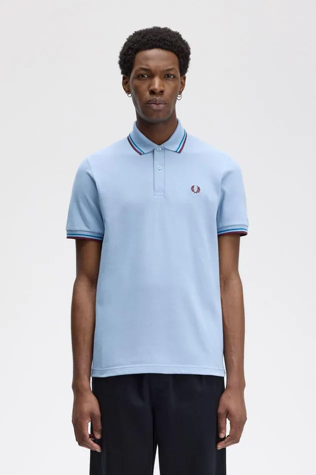 Men The Fred Perry Shirt Fred Perry M12 Skyrunaway Bay Oceanoxblood