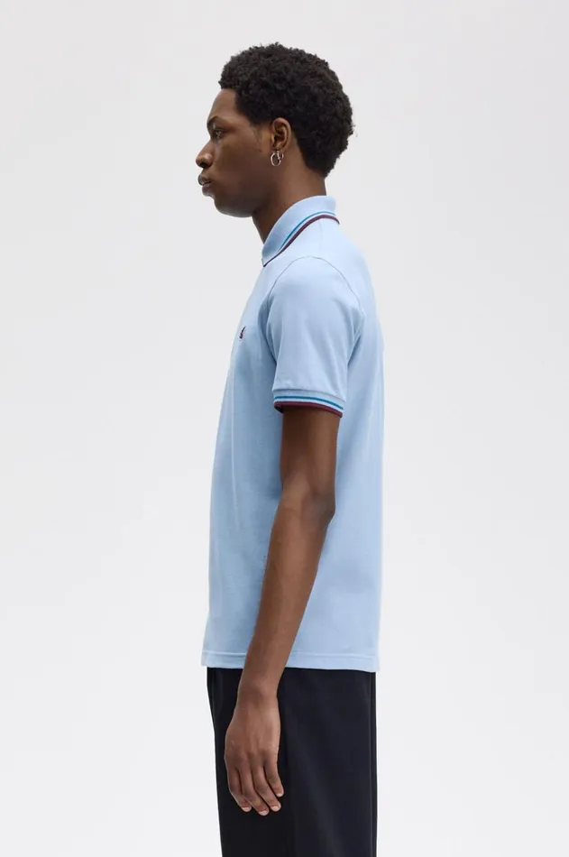 Men The Fred Perry Shirt Fred Perry M12 Skyrunaway Bay Oceanoxblood