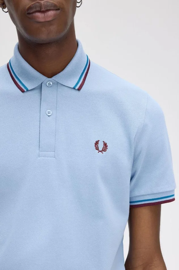 Men The Fred Perry Shirt Fred Perry M12 Skyrunaway Bay Oceanoxblood