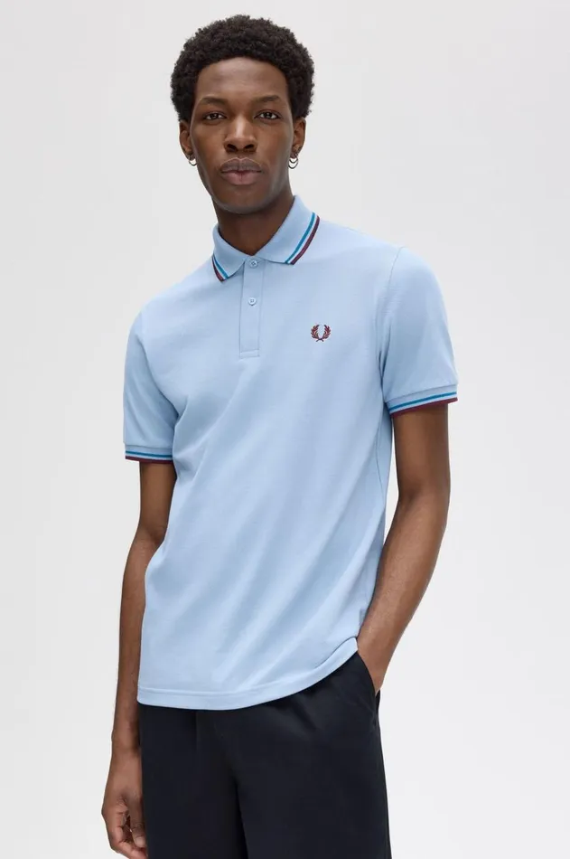 Men The Fred Perry Shirt Fred Perry M12 Skyrunaway Bay Oceanoxblood