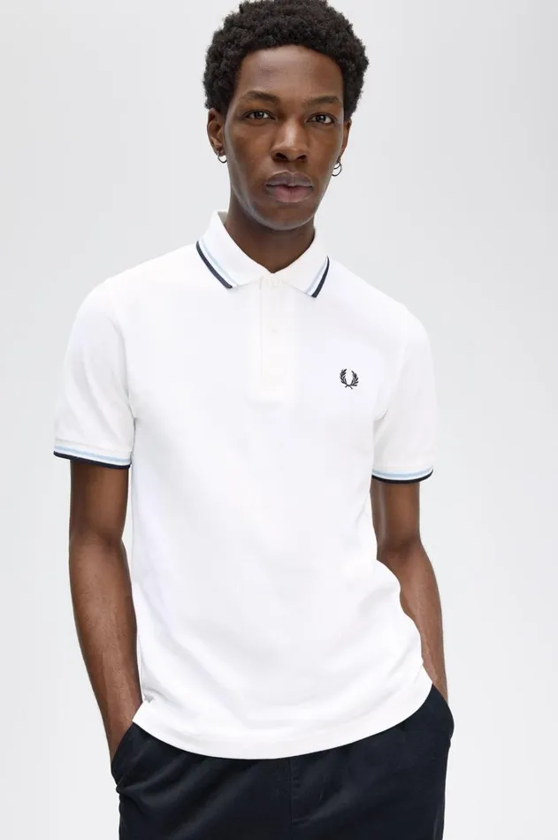 Men The Fred Perry Shirt Fred Perry M12 Whiteicenavy