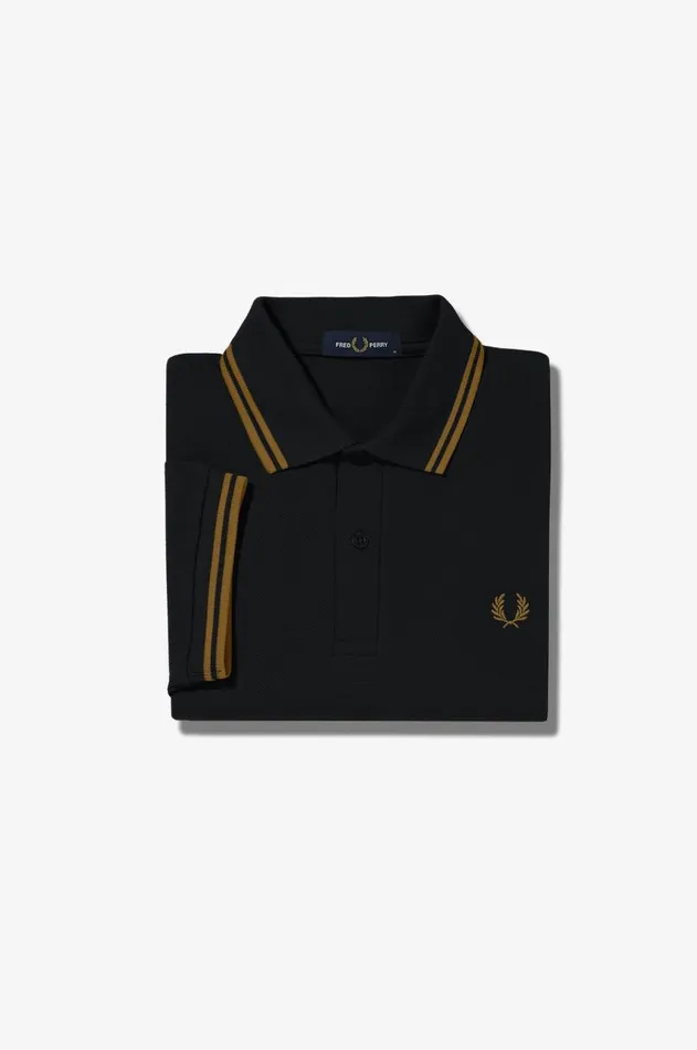 Men The Fred Perry Shirt Fred Perry M3600 Blackshaded Stoneshaded Stone