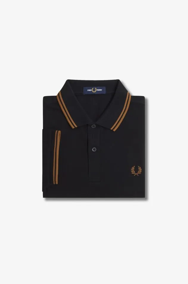 Men The Fred Perry Shirt Fred Perry M3600 Blackshaded Stoneshaded Stone