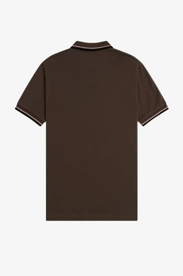 Men The Fred Perry Shirt Fred Perry M3600 Burnt Tobaccodark Pinkblack
