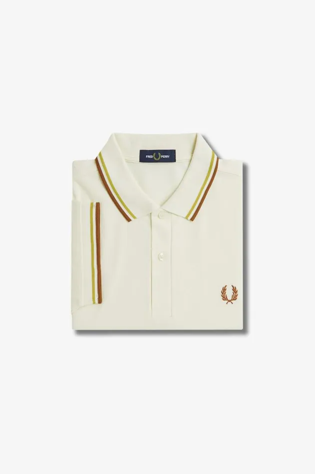 Men The Fred Perry Shirt Fred Perry M3600 Ecruhoneycombmarmalade