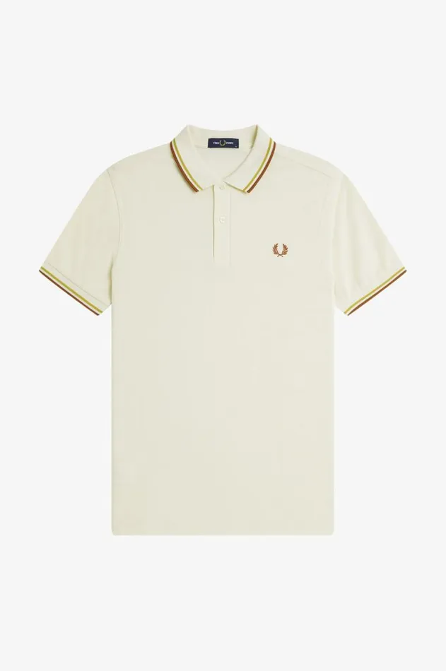 Men The Fred Perry Shirt Fred Perry M3600 Ecruhoneycombmarmalade