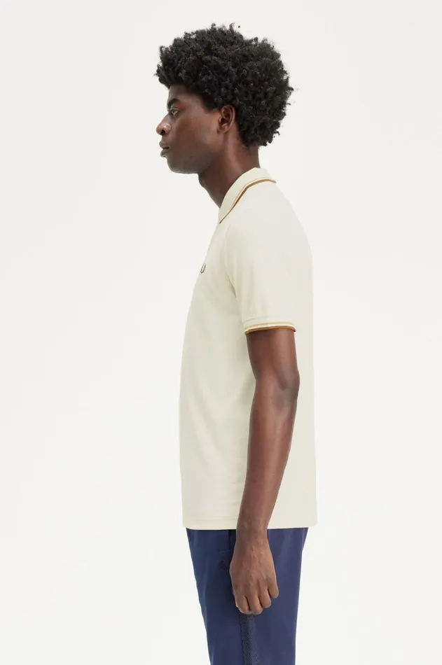 Men The Fred Perry Shirt Fred Perry M3600 Ecruhoneycombmarmalade