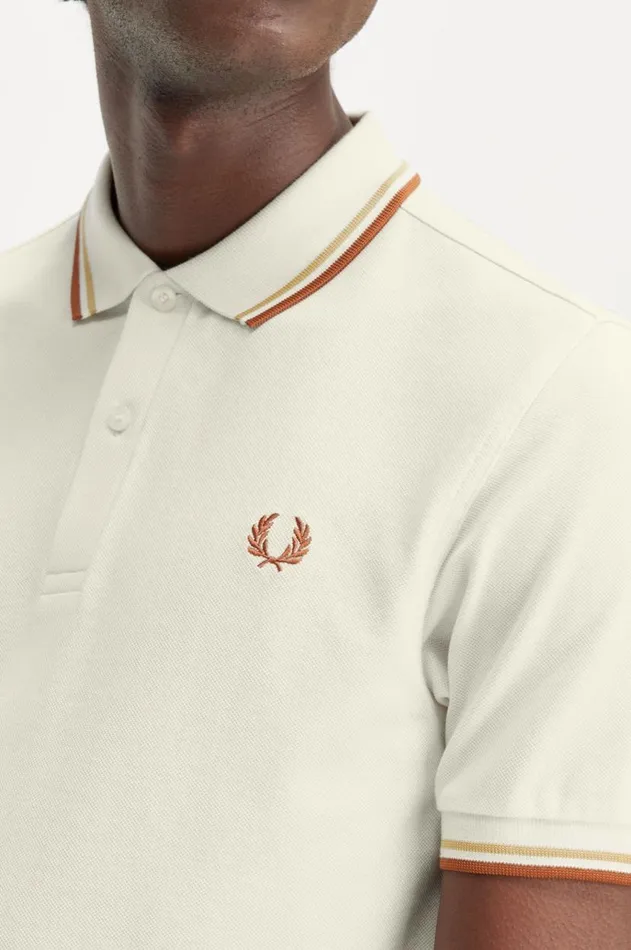 Men The Fred Perry Shirt Fred Perry M3600 Ecruhoneycombmarmalade