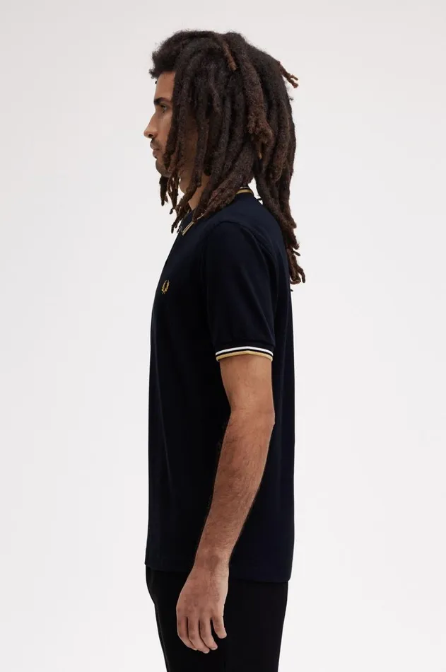 Men The Fred Perry Shirt Fred Perry M3600 Navyecruhoneycomb